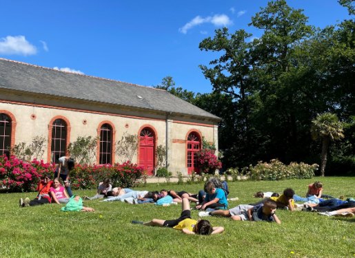 enfants dans l'herbe haras hennebont